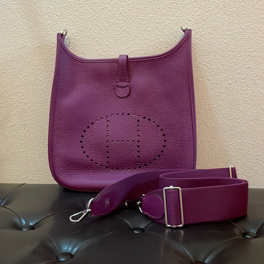 Hermes Purple Taurillon Clemence Leather